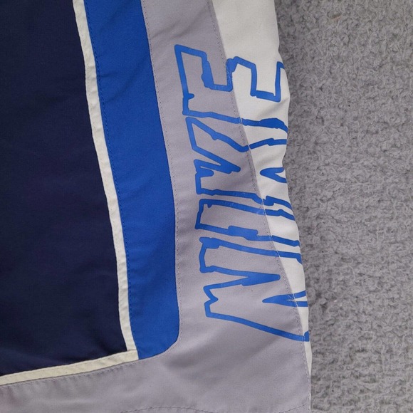 Nike Swim Trunks Mens XL Blue Board Shorts Mesh Lining Pockets Spell Out - Picture 3 of 16
